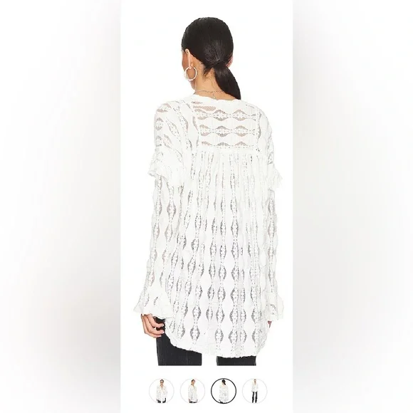 Free People Cream Lace Candy Shop Peasant Tunic - Picture 3 of 4